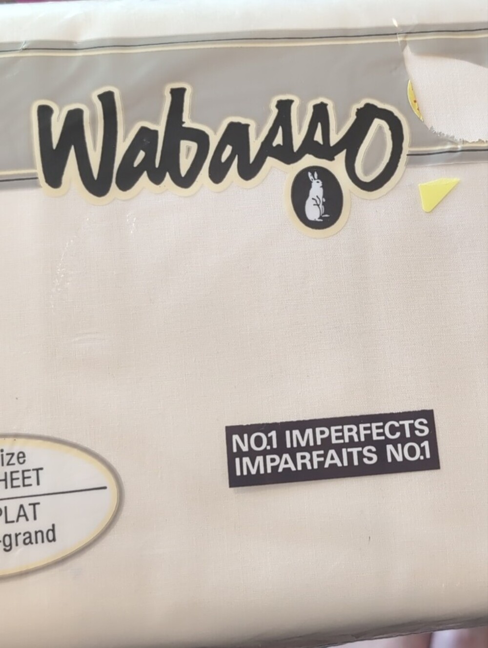 Wabasco King Size Flat Sheet - Cream